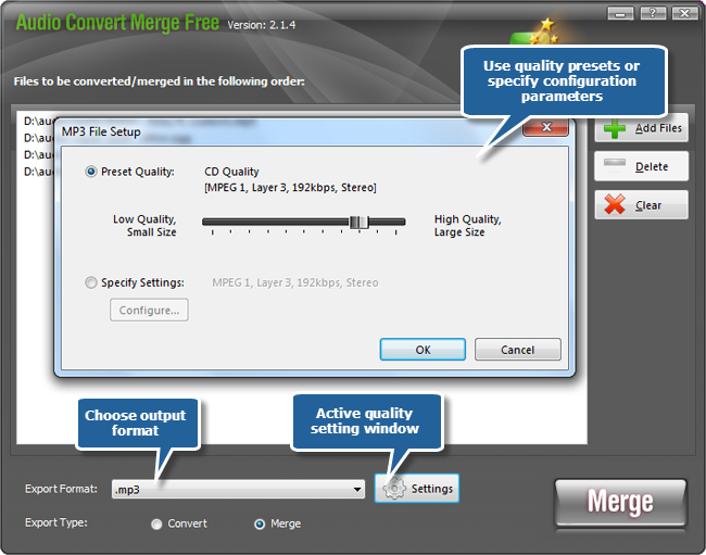 Adjust Output Settings