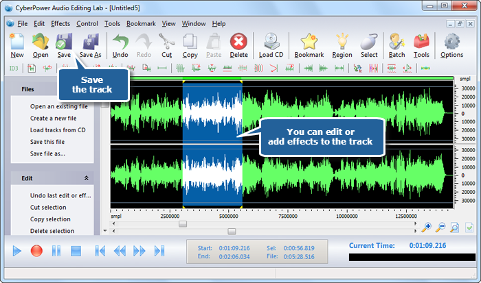 Save the Loaded Audio CD Tracks